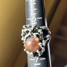 vintage handmade sterling silver brutalist fire agate ring size 6 9g