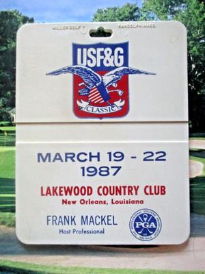 vtg - PGA TOUR golf bag tag - 1987 USF&G CLASSIC - Lakewood Country Club