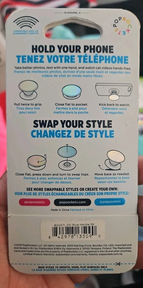 PopSockets Blue Marble Swirl Phone Grip/Stand Brand NEW Popgrip - Image 2 of 3