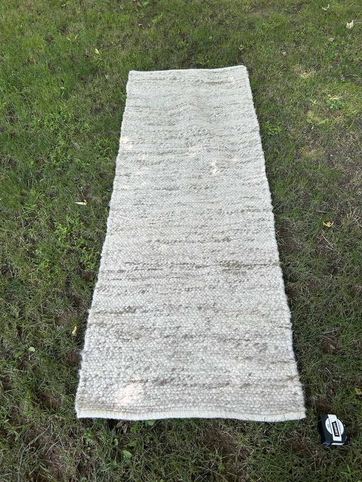 NUEVO CON ETIQUETAS Alfombra Suéter West Elm Tapis 2.5 X 7 Pies Corredor Tostado Marrón Crema Foto 2 de 4