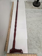 handmade cane walking stick, wood handle, wood shaft, appx 36"