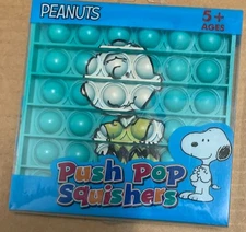 Push Pop Squishies Squishers Charlie Brown Peanuts Aqua Fidget Square Block Toy
