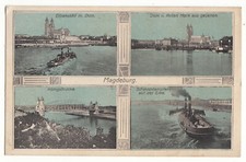 AK Litho Magdeburg Königsbrücke Schleppdampfer 1910 Dom Roten Horn *D93