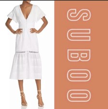 NWT $400 SUBOO Estelle Flutter Sleeve Midi Dress