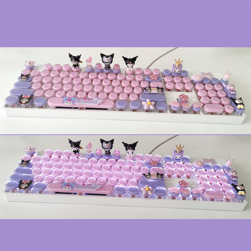 83 /104 Keys Kuromi My Melody Cinnamoroll Mechanical Keyboard Keypad Cyan Axis - Picture 11 of 36