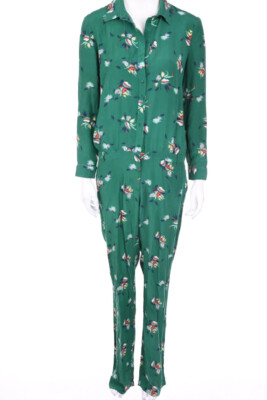 ba&sh Jumpsuit Silk Flower Print T 3 = D 38 emerald green