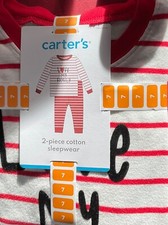 Carter's Unisex Kids 2-Piece  Love My Family  Cotton Pajamas - Size 7