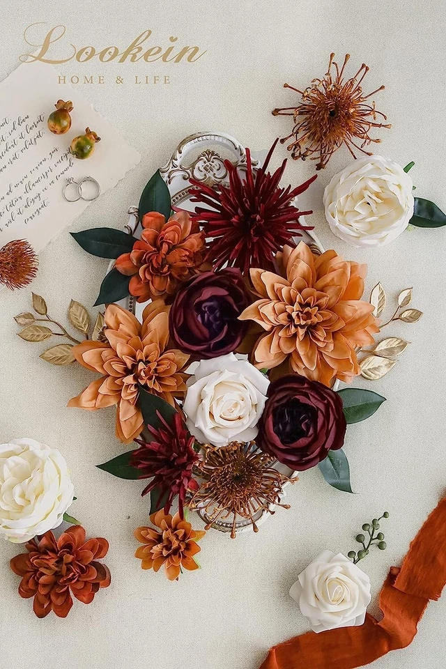 Flores artificiales de terracota premium - decoración de boda hágalo usted mismo - ramo rústico Foto 4 de 4