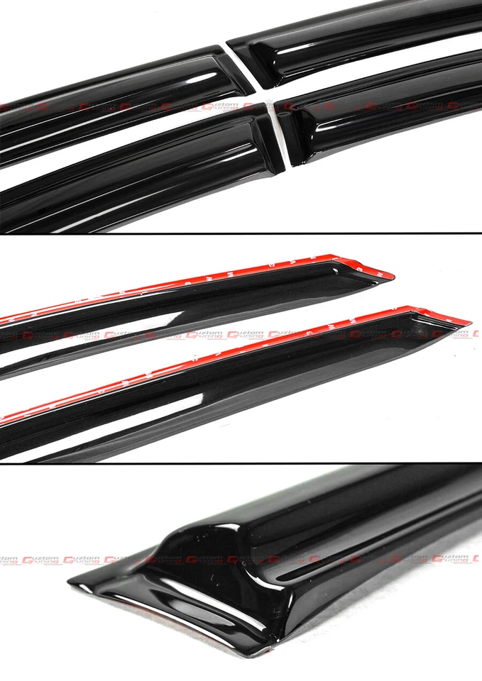 FOR 2022-26 HONDA CIVIC 4DR SEDAN JDM 3D WAVY WINDOW VISOR RAIN GUARD DEFLECTOR - Image 3 of 4