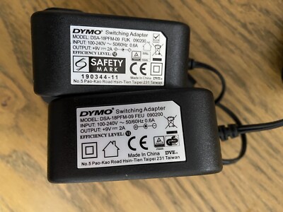 2 dymo Etikettendrucker Netzkabel. 1 x 2 Pin und 1 x 3 Pin