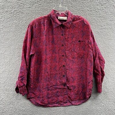 トップス 80s 90s \"PURA-SETA\" big silk shirt RED 80s 90s PURA-SETA large silk shirt RED Other