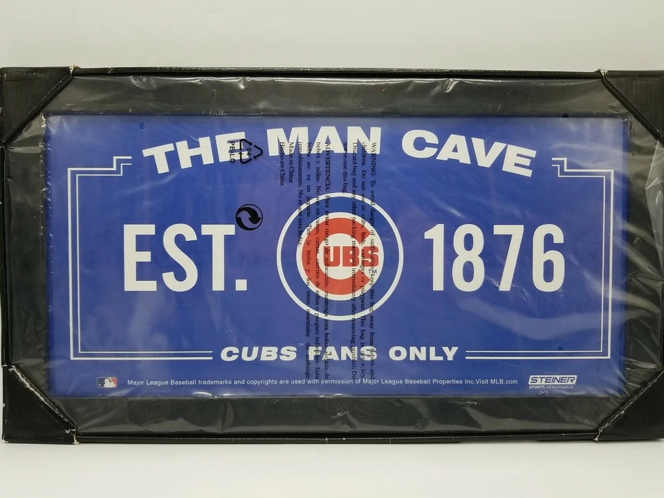 Chicago Cubs The Man Cave Est 1948 Steiner Sports Memorabila 10x20 Framed Art - Image 2 of 4
