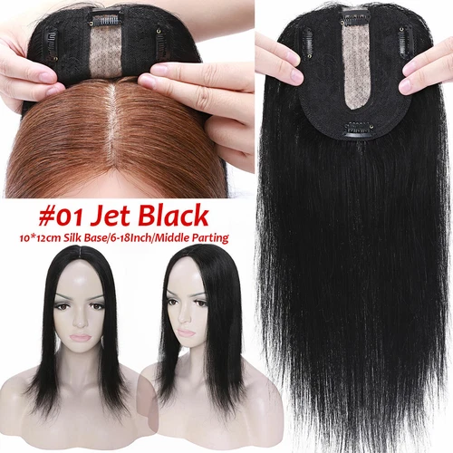 100% Echthaar Topper Toupet Extensions Clip In Remy Human Hair Toupee Haarteil l - Bild 22 von 84
