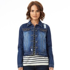 Firetrap Sophia Denim Jacket Indigo Wash Size 12 Rrp £70 Sa7 Cc 08