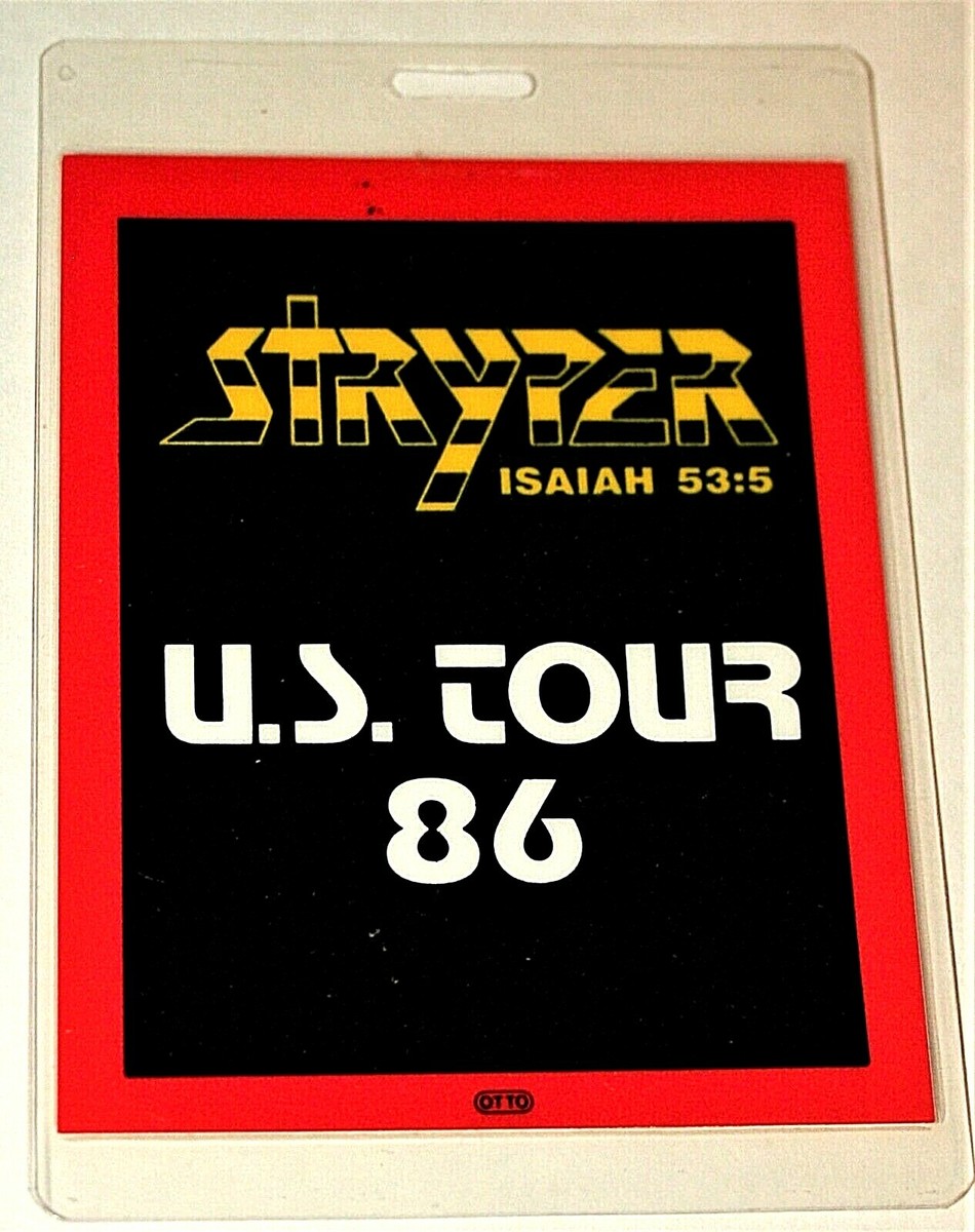 Stryper Isaiah 53:5 1986 US Tour 86 Rock Concert Back Stage Pass