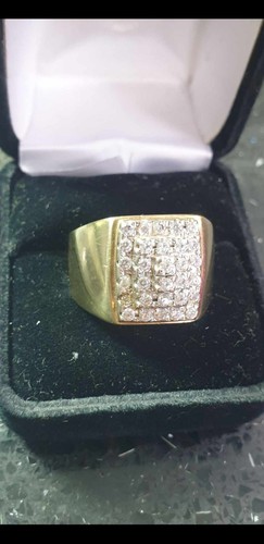 14ct SOLID GOLD GENTS 17 6g LARGE 30xStone-3Tier Diamond Ring SizeZ+1 -DAZZLIN - Picture 8 of 8
