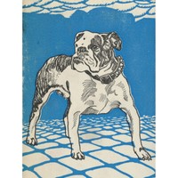 Jung Bulldog Lithograph Drawing Canvas Wall Art Print Poster