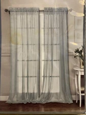 Artistic Linen Shimmer Rod Pocket Window Covering 55”W X 84”L  Gray- One Panel