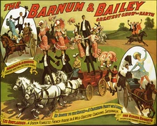 POSTER CIRCUS FEARLESS RIDERS HORSE RIDING ACROBATICS VINTAGE REPRO FREE S/H