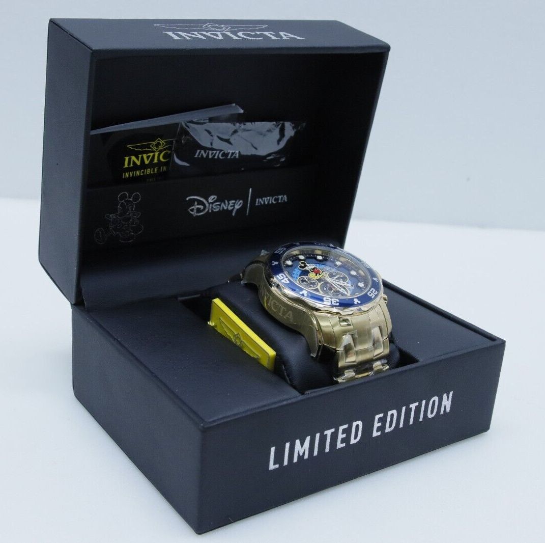 Invicta Gold Tone Disney Limited Edition Mickey Mouse 48mm