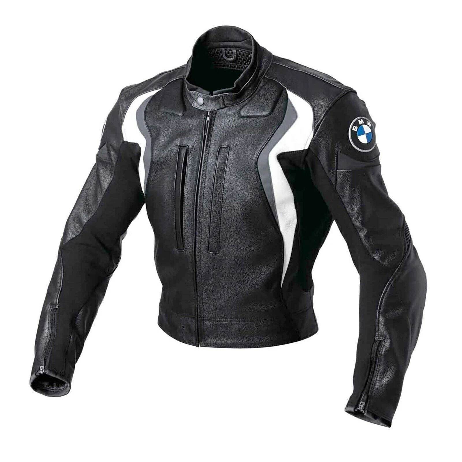 Handmade Men's Black Leather Jacket, Motorbike/MotorCycle Racer Biker Blazer