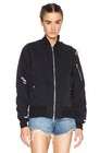 Unravel Destroyed Twill Bomber Jacket Black 36 S-M — photo 2