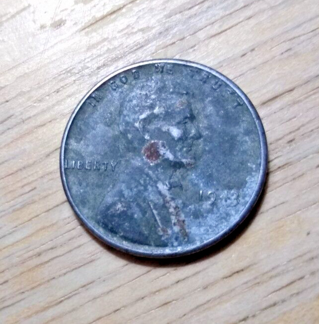 1943 WWII Steel Lincoln Wheat Penny Cent Vintage Coin Circulated