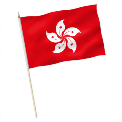 Hong Kong, Stockflagge, Flagge Fahnen 30x45 cm