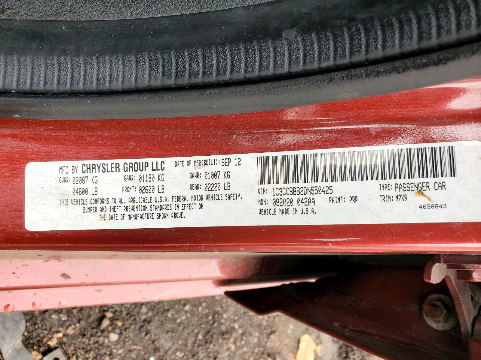 2012 2013 2014 CHRYSLER 200 TOURING SEDAN 2.4L LEFT RIGHT ENGINE MOUNT