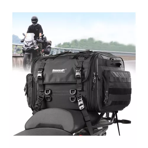 Rhinowalk Motorcycle Travel Luggage, Expandable motorcycle tail bag 60L,Water...