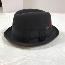 Men's VTG Dark Gray Keens British Bowler Derby Hat Sz 7 1/8 shower proof