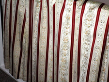 CURTAINS PAIR PP LINED CLASSIC PATTERN WOOVEN W260cm xD130cm SWINDON COLLECT