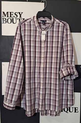 Gap Womens Plus Boyfriends Shirt Button Down Long Sleeve Purple Sz 2XL