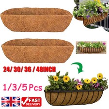 1-5Pcs Trough Coco Liner Planting Flower Wall Hanging Basket Planter Window Box