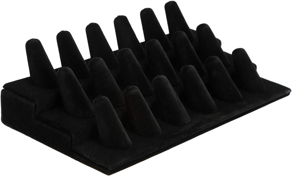 Sollbry Ring-Schmuckhalter Aus Schwarzem Samt - 2-stufiges Schmuck