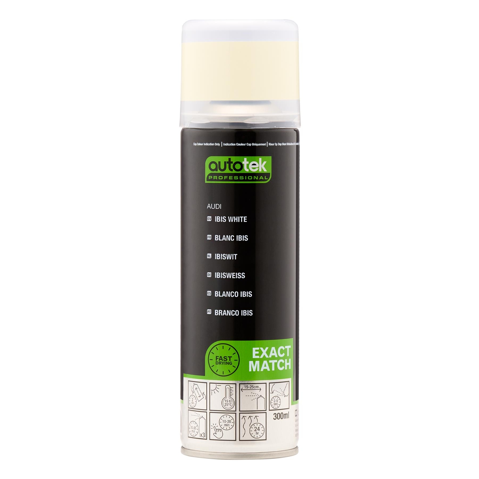 Autotek Audi Ibis White Fast Drying High Coverage Aerosol Spray Paint 300mL