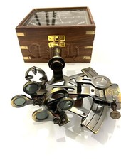 Vintage Solid Brass Nautical Antique Sextant collectible ship instruments