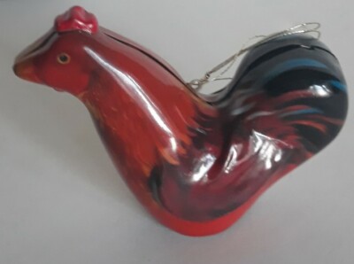 classic tin Little Red Rooster Ornament Christmas decoration