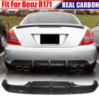REAL CARBON Rear Bumper Lip Diffuser For Mercedes Benz SLK Class