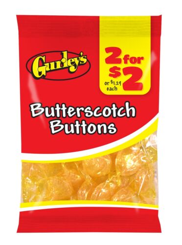 Gurley's Rich Butterscotch Buttons, Smooth and Creamy Hard Candy (Pack of 12) - Afbeelding 1 van 2