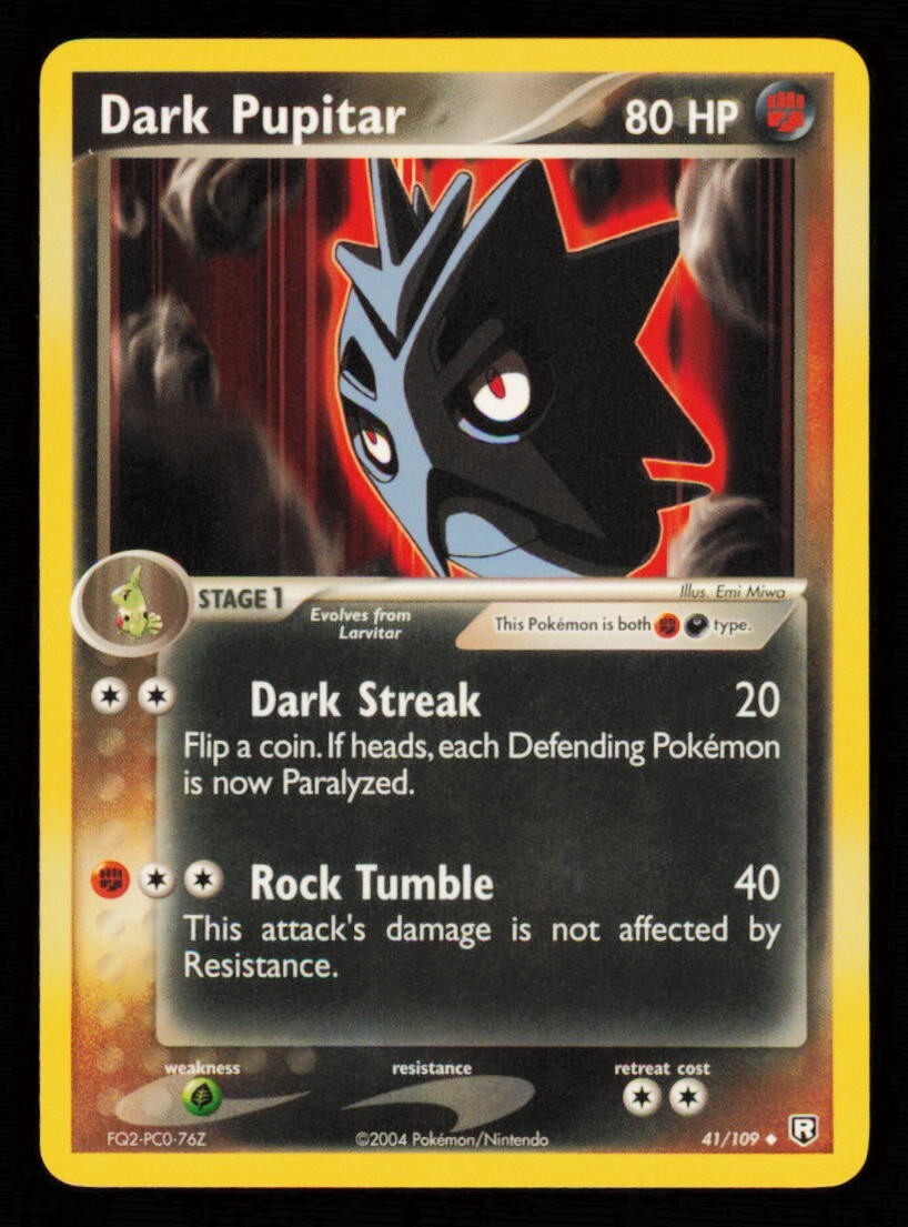 Pokemon Card Dark Pupitar 41/109 Team Rocket Returns Vintage NM 2004