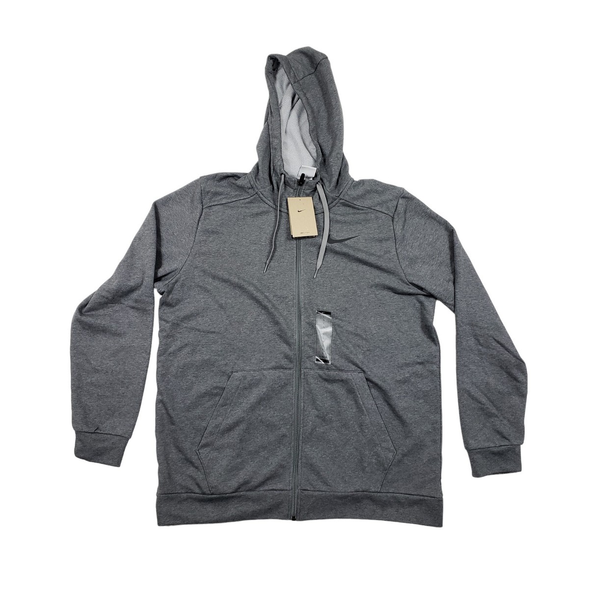 Nike Dri Fit Mens Size Large Full-Zip Training Hoodie Gray CZ6376