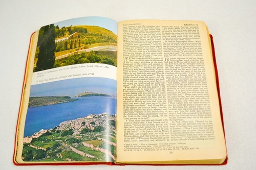 1952 Vintage Holy Bible RSV Revised Standard w/ Concordance Melton Red Leather - Picture 8 of 15