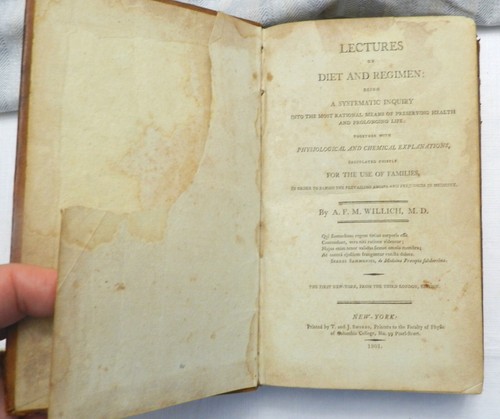 1801, Lectures on Diet and Regimen.. by A.F.M. Willich, LEATHER 1st ED, VG - Picture 3 of 9