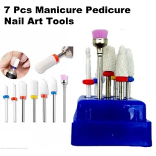 SATC Manicure Pedicure Nail Art Tools Ceramic Nail Drill Bits Set Electric 7Pcs