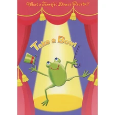 Designer Greetings Take A Bow Dancing Frog Dance Recital Congratulations Card