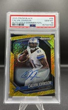CALVIN JOHNSON 2025 Panini Prizm BLK Gold Shimmer FOTL Auto /10 PSA 10 POP 2