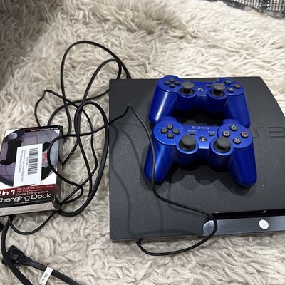 Sony PlayStation 3 PS3 Slim Console 120GB 2001A w 2 Controllers, Power Cord, USB