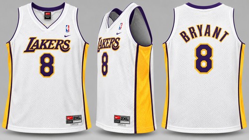 **Vintage** Nike Kobe Bryant #8 Lakers White Jersey 2XL XXL +2 NBA Y2K