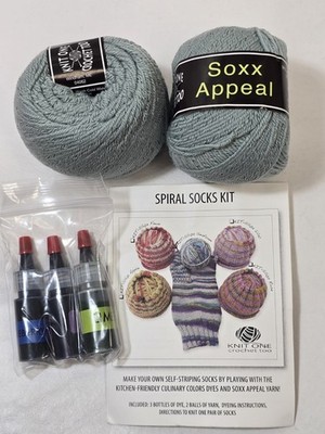 Seafoam Knit One Crochet Too Spiral Sock Knit & Dye Merino Socks KIT